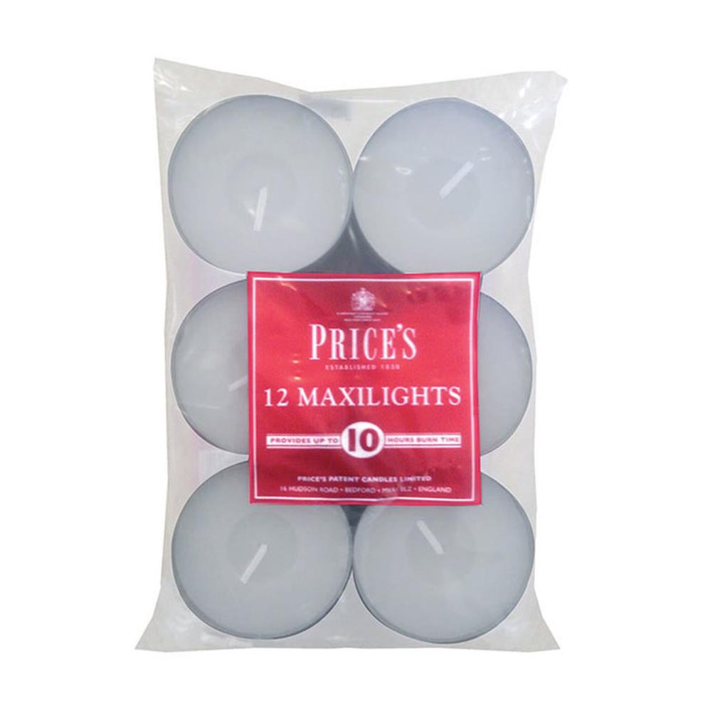 Price's White Unscented Maxi Tealights (Pack of 12) £5.94